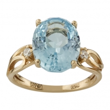Кольцо 1064 Голубой топаз