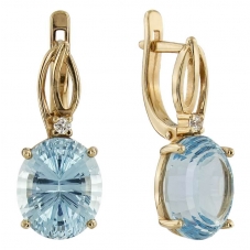 Серьги 1064 Голубой топаз