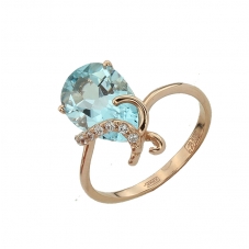 Кольцо 1068 Голубой топаз