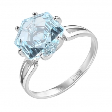 Кольцо 1079 Голубой топаз
