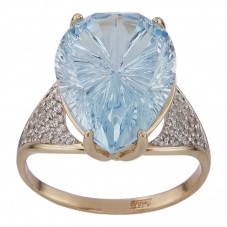 Кольцо 1348 Голубой топаз