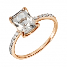 Кольцо 1914 Горный хрусталь