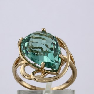 Кольцо. Кварц. Арт.208Ква из золота 585 пробы