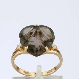 Кольцо. Раухтопаз. Арт.314РКц из золота 585 пробы