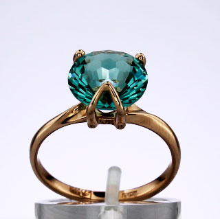 Кольцо. Кварц. Арт.397Ква из золота 585 пробы