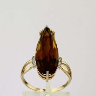 Кольцо. Цитрин. Арт.404ЦКц из золота 585 пробы
