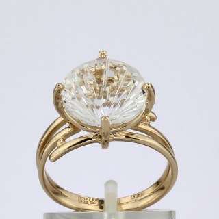 Кольцо. Горный хрусталь. Арт.603Гх из золота 585 пробы