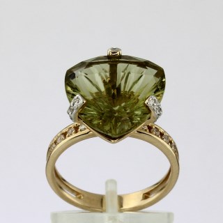 Кольцо. Кварц. Арт.1344КвоКц из золота 585 пробы