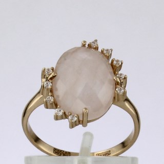 Кольцо. Кварц. Арт.1419КврКц из золота 585 пробы