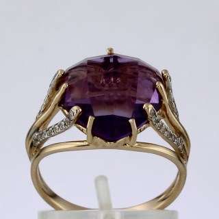 Кольцо. Аметист. Арт.1444АКц из золота 585 пробы