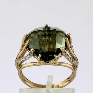 Кольцо. Аметист. Арт.1444АзКц из золота 585 пробы