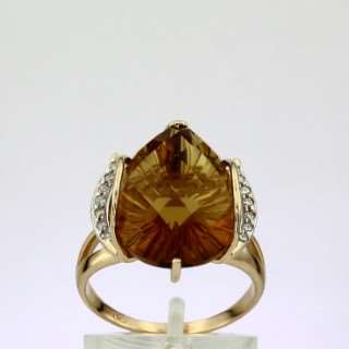 Кольцо. Цитрин. Арт.1491ЦКц из золота 585 пробы