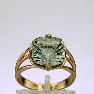 Кольцо. Аметист зеленый. Арт.1672Аз из золота 585 пробы