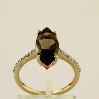 Кольцо. Раухтопаз. Арт.1832РКц из золота 585 пробы