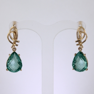 Серьги. Кварц. Арт.208Ква из золота 585 пробы