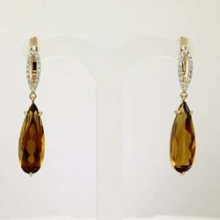 Серьги. Цитрин. Арт.404ЦКц из золота 585 пробы