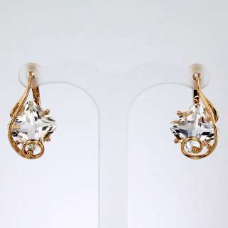 Серьги. Горный хрусталь. Арт.409Гх из золота 585 пробы