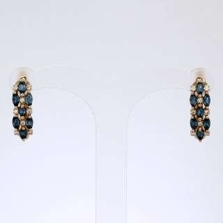 Серьги. Голубой топаз. Арт.420ТлКц из золота 585 пробы