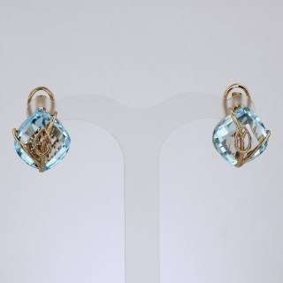 Серьги. Голубой топаз. Арт.595Т из золота 585 пробы