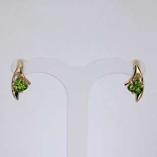 Серьги. Хризолит. Арт.608Х из золота 585 пробы