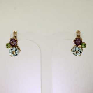 Серьги. Голубой топаз. Арт.702АТХ из золота 585 пробы