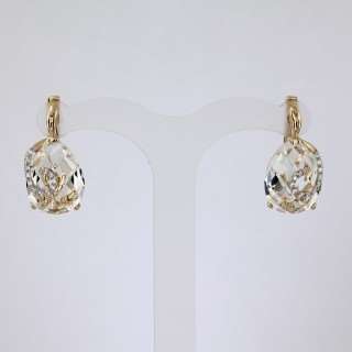 Серьги. Горный хрусталь. Арт.1017ГхКц из золота 585 пробы