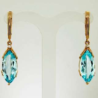 Серьги. Голубой топаз. Арт.1080Т из золота 585 пробы
