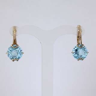 Серьги. Голубой топаз. Арт.1099Т из золота 585 пробы