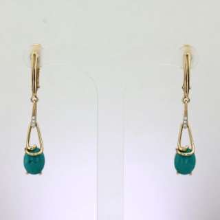 Серьги. Бирюза. Арт.1108БКц из золота 585 пробы