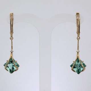 Серьги. Кварц. Арт.1130КваКц из золота 585 пробы