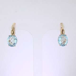 Серьги. Голубой топаз. Арт.1138Т из золота 585 пробы