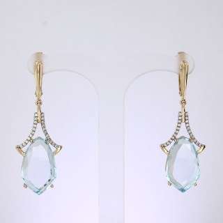 Серьги. Голубой топаз. Арт.1326ТКц из золота 585 пробы