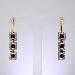 Серьги. Гранат. Арт.1346РдКц из золота 585 пробы