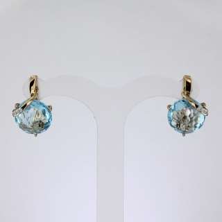 Серьги. Голубой топаз. Арт.1403ТКц из золота 585 пробы