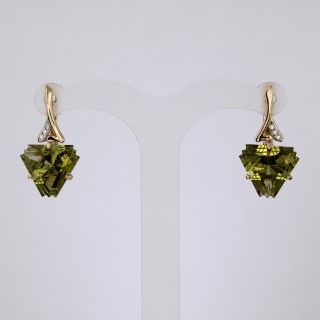 Серьги. Кварц. Арт.1411КвоКц из золота 585 пробы