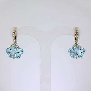 Серьги. Голубой топаз. Арт.1421ТКц из золота 585 пробы