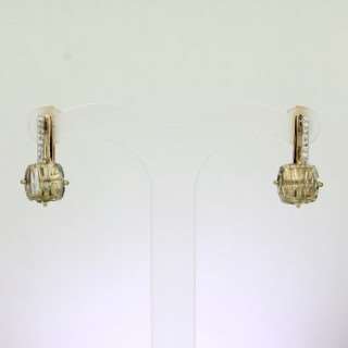 Серьги. Аметист зеленый. Арт.1422АзКц из золота 585 пробы