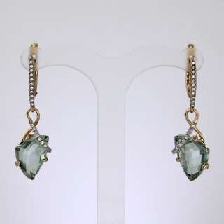 Серьги. Аметист зеленый. Арт.1448АзКц из золота 585 пробы