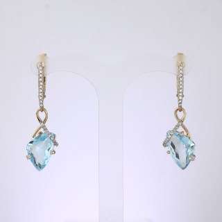 Серьги. Голубой топаз. Арт.1448ТКц из золота 585 пробы