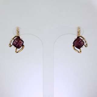Серьги. Аметист. Арт.1451АКц из золота 585 пробы