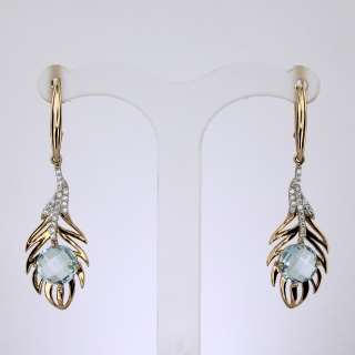 Серьги. Голубой топаз. Арт.1459ТКц из золота 585 пробы