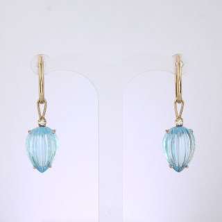 Серьги. Голубой топаз. Арт.1460ТКц из золота 585 пробы