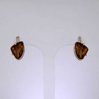 Серьги. Цитрин. Арт.1498ЦКц из золота 585 пробы