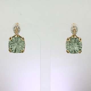 Серьги. Аметист зеленый. Арт.1521АзКц из золота 585 пробы