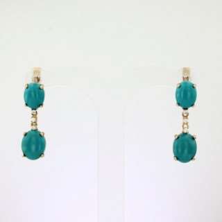 Серьги. Бирюза. Арт.1565БКц из золота 585 пробы