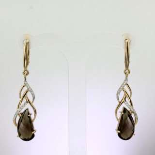 Серьги. Раухтопаз. Арт.1609РКц из золота 585 пробы