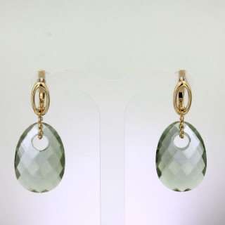 Серьги. Аметист зеленый. Арт.1675Аз из золота 585 пробы