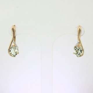 Серьги. Аметист зеленый. Арт.1702АзКц из золота 585 пробы