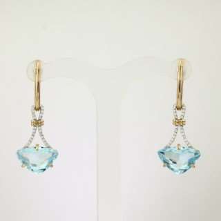 Серьги. Голубой топаз. Арт.1739ТКц из золота 585 пробы