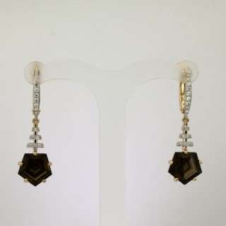 Серьги. Раухтопаз. Арт.1753РКц из золота 585 пробы